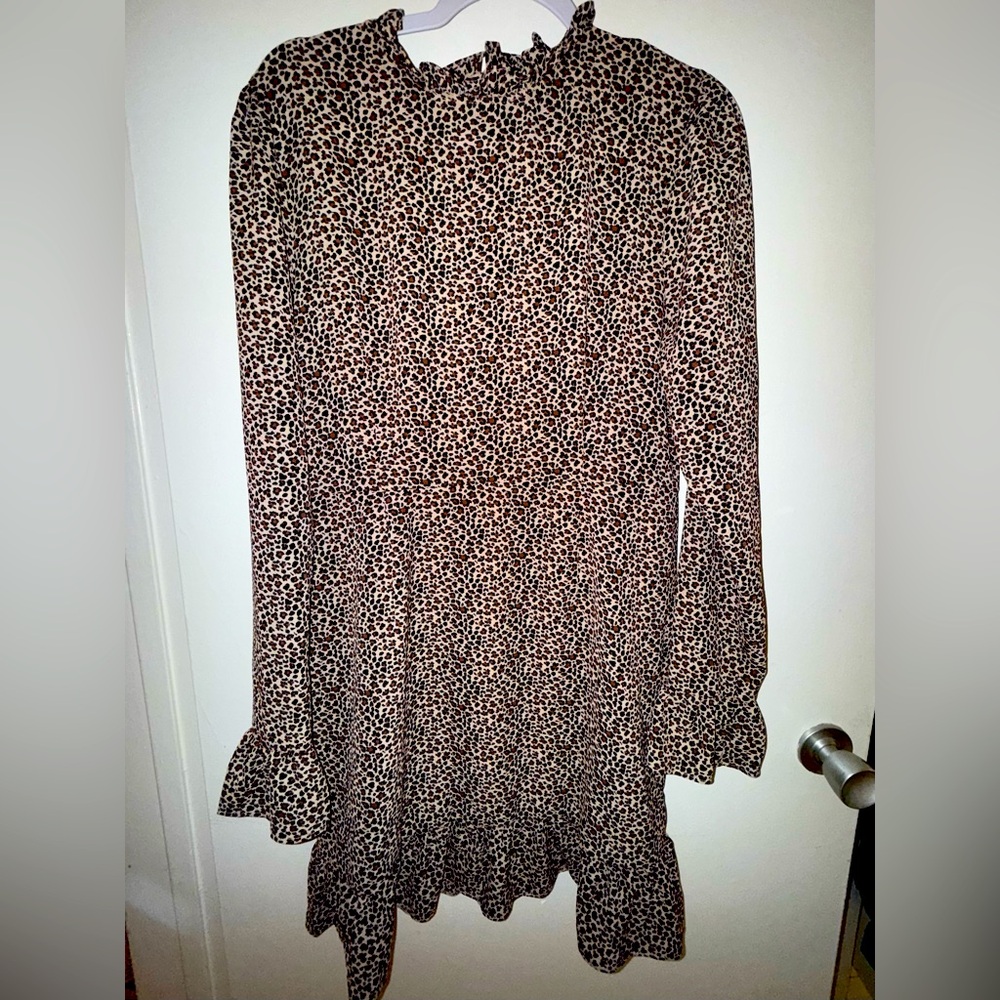 ASOS leopard print dress with flounce